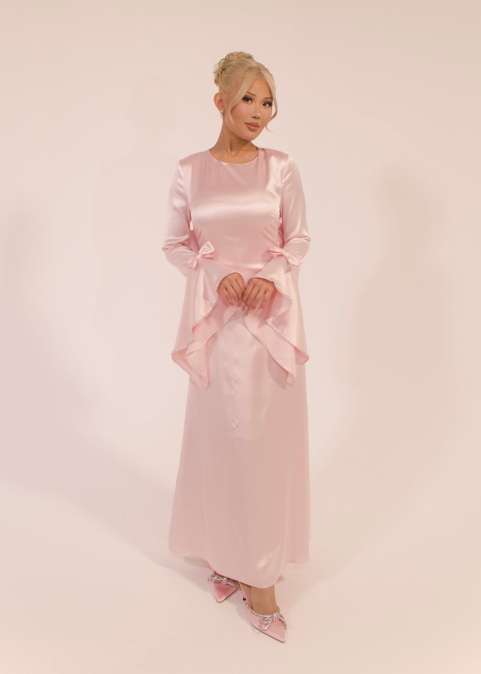 'Arabella' Bow Dress in Pink
