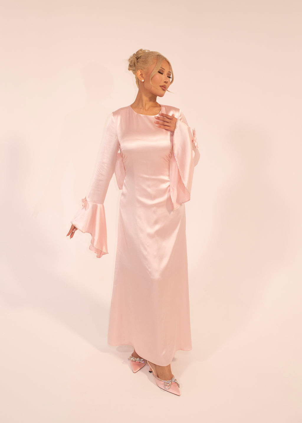 'Arabella' Bow Dress in Pink
