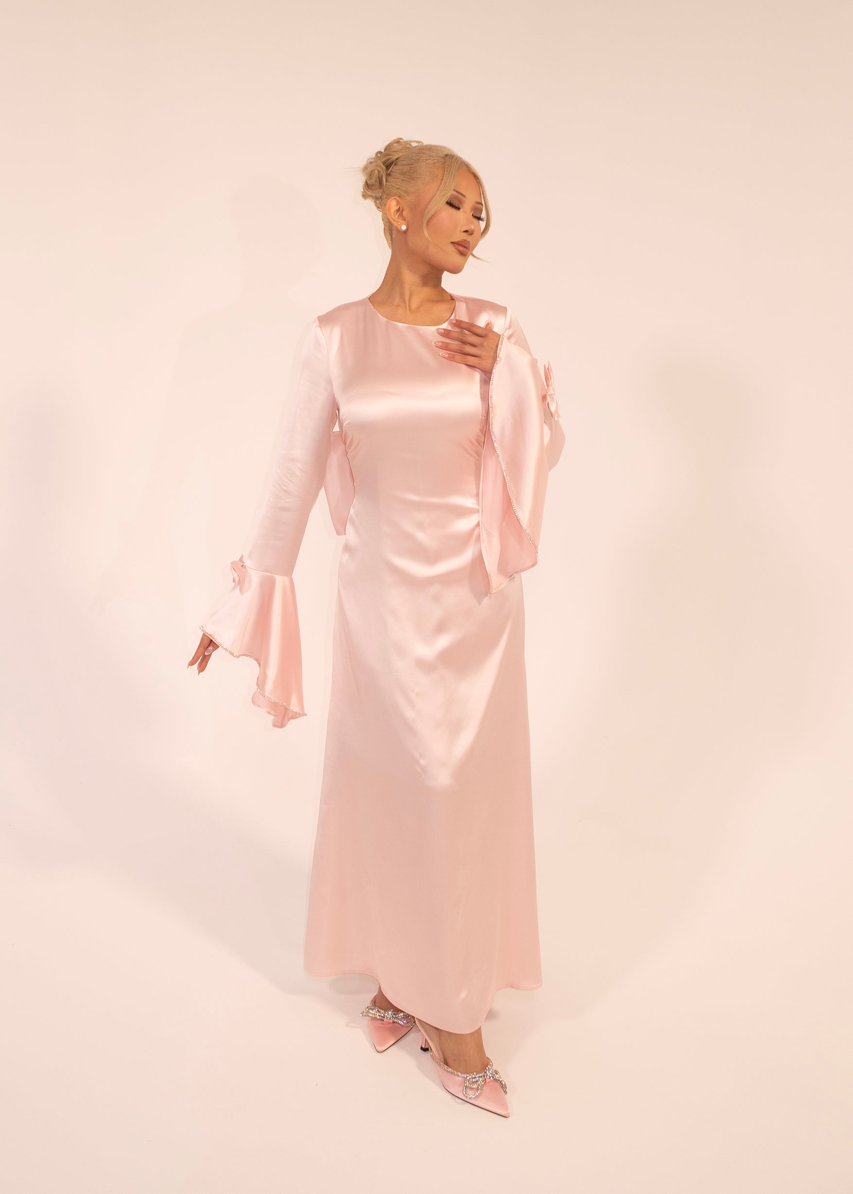 'Arabella' Bow Dress in Pink